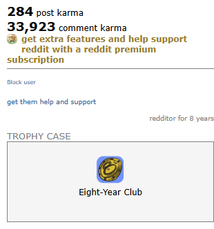 REDDIT ACCOUNT with 34207 karma, Post KARMA 284 and Comment Karma 33923, 8 years 2 months